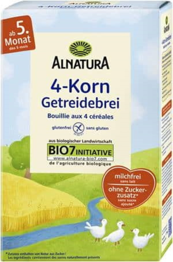 Bild 1 von Alnatura Bio 4-Korn Getreidebrei ab dem 5.Monat 250G