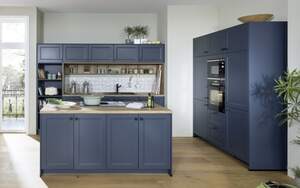 Nobilia - Einbauküche Camo, fjordblau, inklusive Siemens Elektrogeräte