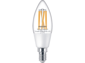 PHILIPS Smart LED Kerzenform Filament Clear (TW) Einzelpack Glübirne 2700-6500 Kelvin