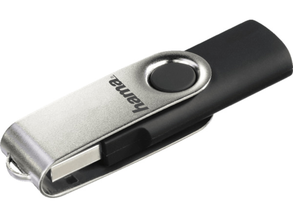 Bild 1 von HAMA Rotate USB-Stick, 128 GB, 10 MB/s, Schwarz/Silber