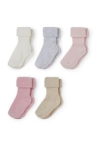C&A Multipack 5er-Baby-Anti-Rutsch-Socken, Weiß, Größe: 21-23