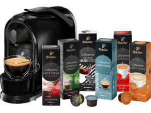 TCHIBO CAFISSIMO Pure + 60 Kapseln (Espresso, Filterkaffee, Caffè Crema) Kapselmaschine Schwarz