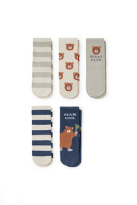 C&A Multipack 5er-Bärchen-Baby-Socken mit Motiv, Grau, Größe: 21-23