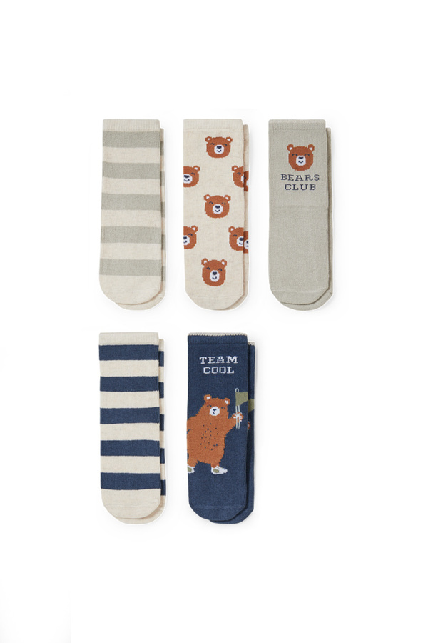 Bild 1 von C&A Multipack 5er-Bärchen-Baby-Socken mit Motiv, Grau, Größe: 21-23