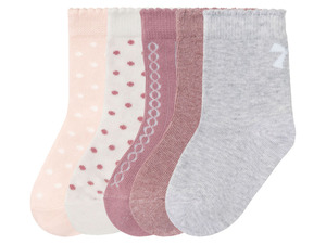 lupilu Kleinkinder Mädchen Socken, 5 Paar, mit Bio-Baumwolle