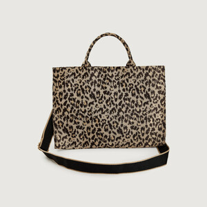 Geräumige Handtasche mit Leopardendessin