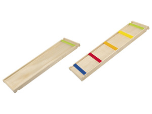 Playtive 2-in-1 Holz Kletterleiter und Rutsche, 4 farbige Trittstufen