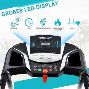 Merax Laufband »fitness klappbar elektrisch«, 12 automatische Programme, Handpulsmessung&LED-Anzeige