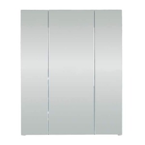 Spiegelschrank MONTE 60 x 74 cm weiß - Tiefe 18 cm - 3 Drehtüren - 6 Einlegeböden