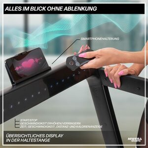 Miweba Sports Laufband »Modernes Profi Sportgerät SlimWalk S400 - 12 km/h«, Bluetooth - Fernbedienung - Touchscreen - 100% Montiert