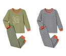 Bild 1 von 2 Kleinkinder-Pyjamas, blau gestreift und olivgrün