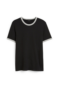 C&A T-Shirt-Bio-Baumwolle, Schwarz, Größe: S