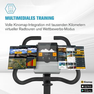 Capital Sports Fahrradtrainer »Evo Track Cardiobike Bluetooth App 15kg Schwungmasse« (Multimediales Training: volle Kinomap-Integration mit tausenden Kilometern virtueller Radtouren und Wettbe