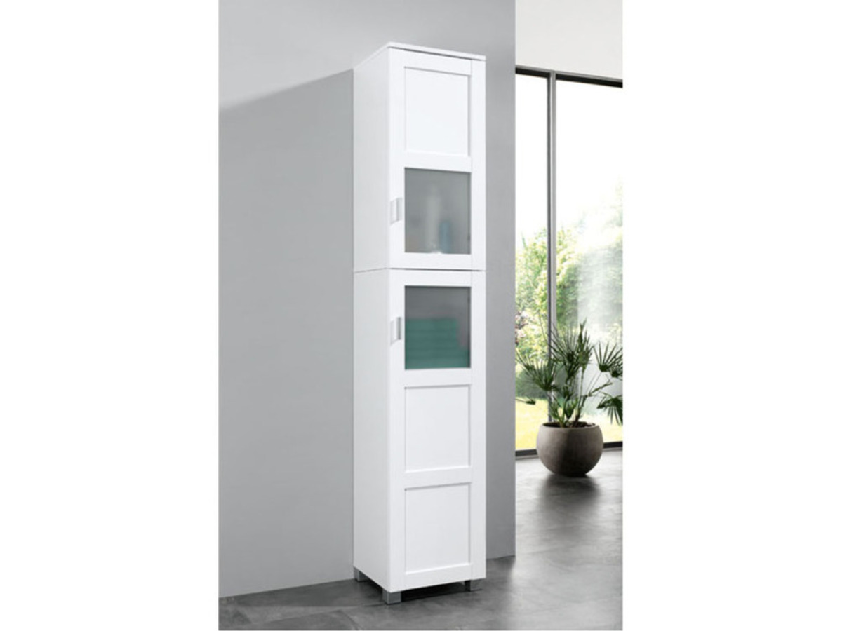 Bild 2 von LIVARNO home Bad-Hochschrank »Basel« mit 2 Glasrahmentüren