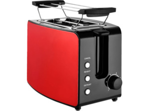 TEAM-KALORIK TO 1220 RD Toaster Metallic Rot (850 Watt, Schlitze: 2)