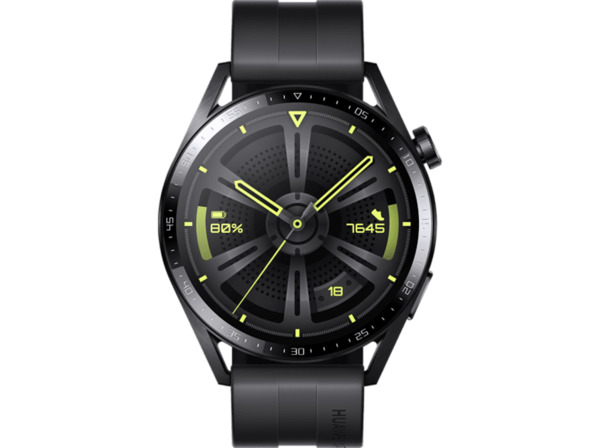 Bild 1 von HUAWEI WATCH GT 3 46mm Smartwatch Edelstahl Fluoroelastomer, 140 - 210 mm, Black/Black