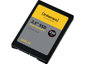 INTENSO Performance Festplatte, 250 GB SSD, Interner Speicher SATA 6 Gbps, 2,5 Zoll, intern