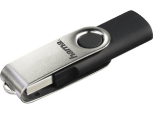 HAMA Rotate USB-Stick, 64 GB, 15 MB/s, Schwarz/Silber