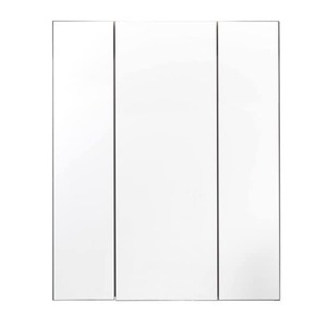 Spiegelschrank MONTE 60 x 74 cm grau - Tiefe 18 cm - 3 Drehtüren - 6 Einlegeböden