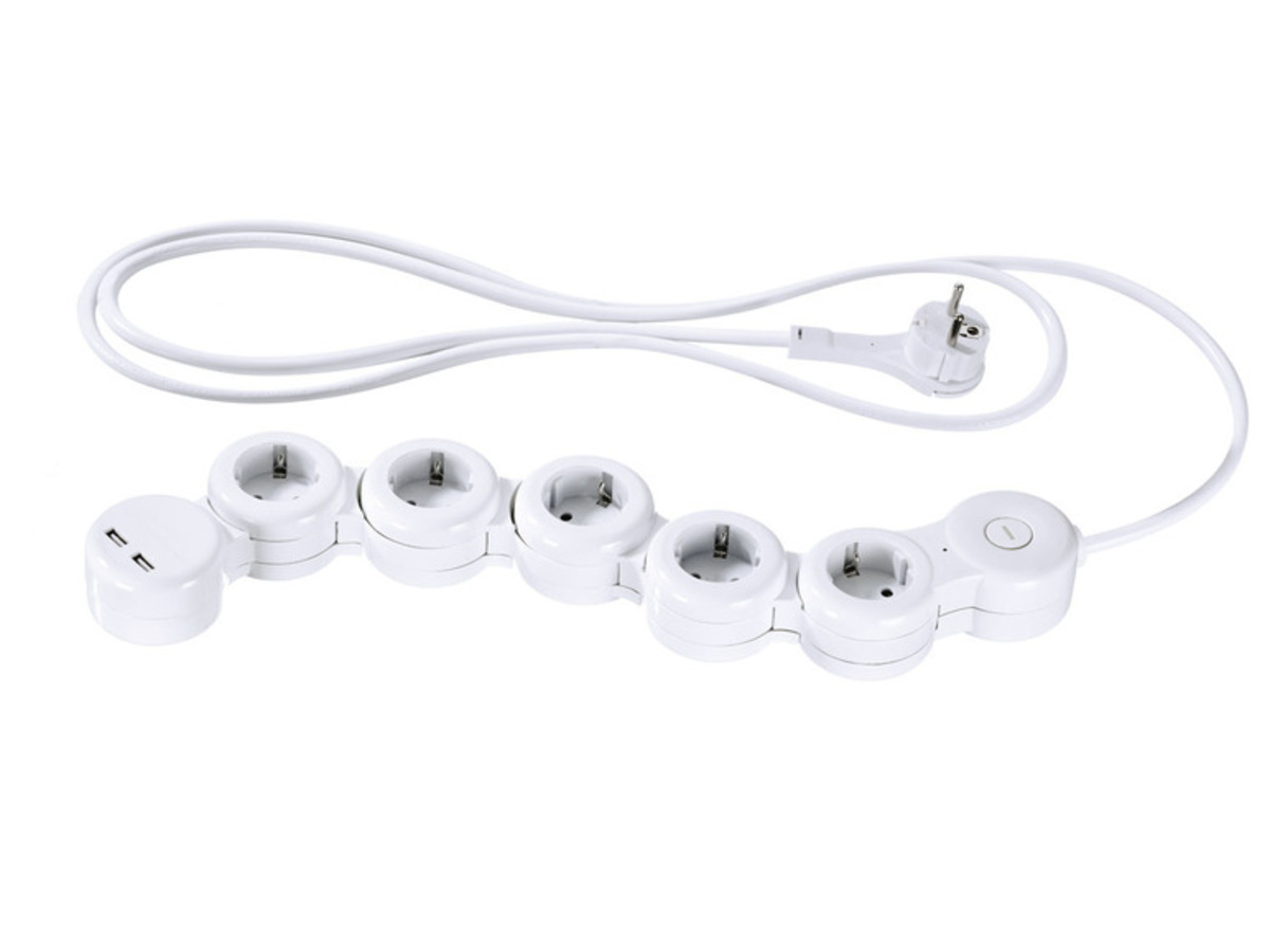 Bild 2 von SILVERCREST Wendige Steckdosenleiste, 5-fach, 2 USB-Anschlüsse