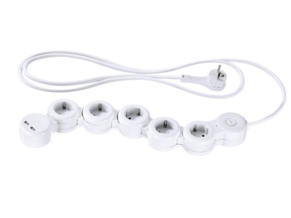 Bild 2 von SILVERCREST Wendige Steckdosenleiste, 5-fach, 2 USB-Anschlüsse