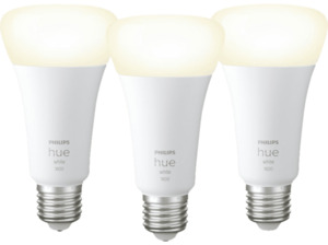 PHILIPS Hue White E27 3-er Pack, 3x1600lm, dimmbar LED-Lampe warmweiß