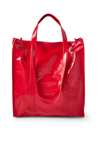 C&A Lack-Shopper-Lederimitat, Rot, Größe: 1 size