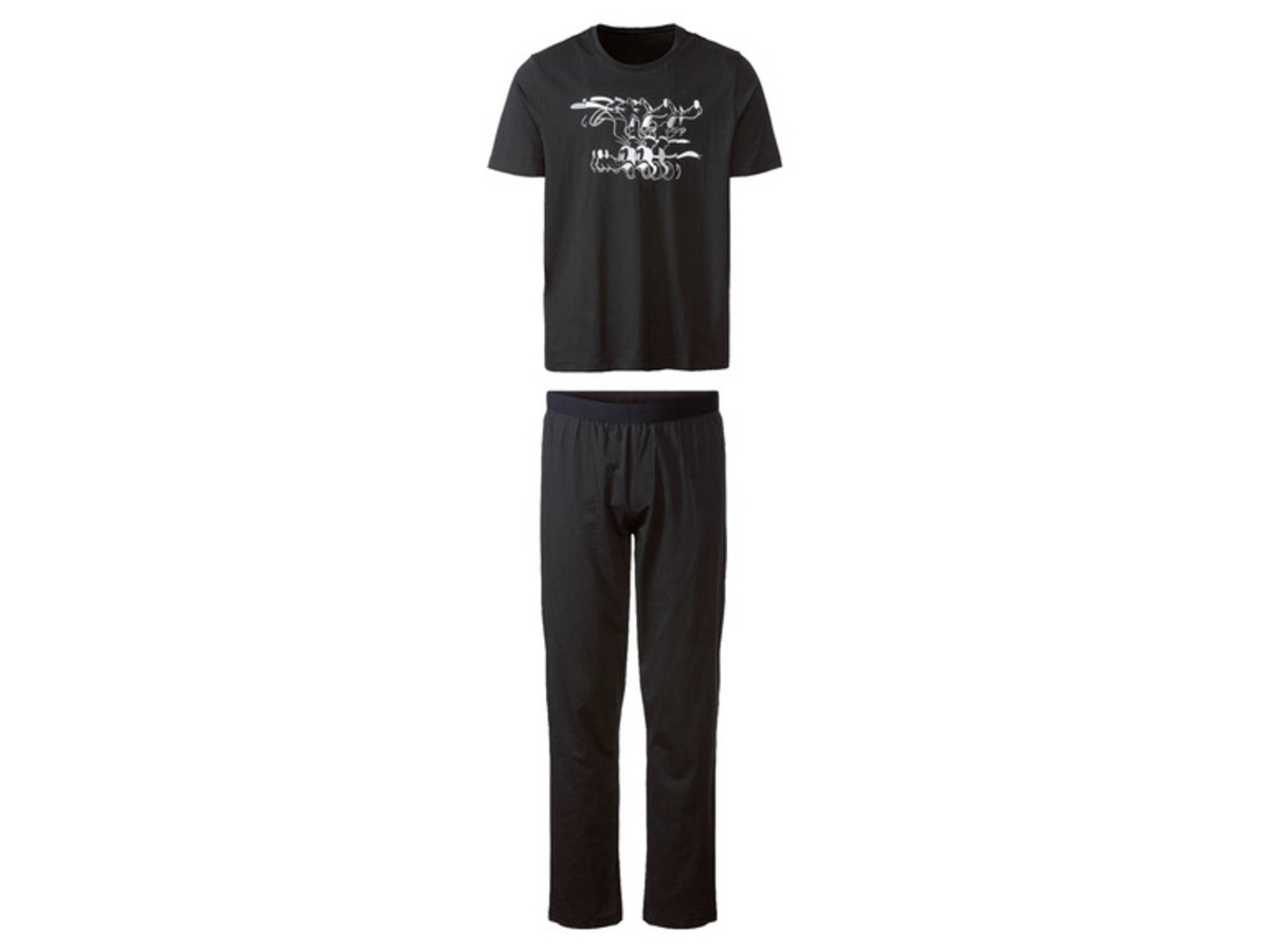 Bild 2 von Herren Pyjama mit Print, Single-Jersey-Qualität
