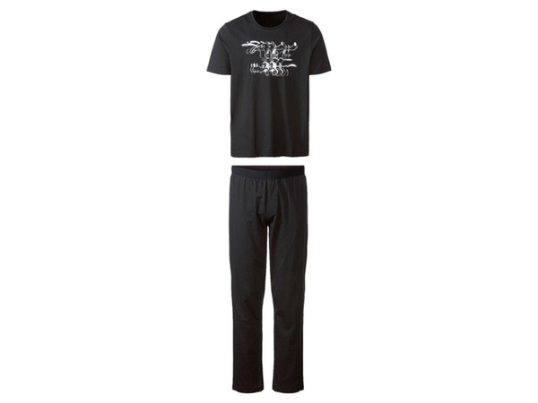 Bild 2 von Herren Pyjama mit Print, Single-Jersey-Qualität