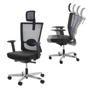 Bürostuhl MERRYFAIR Karlstad, Schreibtischstuhl, Sliding-Funktion ergonomisch ~ schwarz, mit Kopfstütze