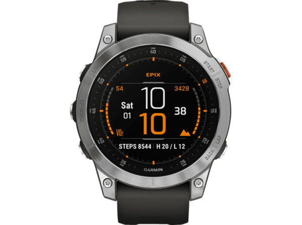 Bild 1 von GARMIN Epix Smartwatch Edelstahl Silikon, 127-210 mm, Schiefergrau/Silber