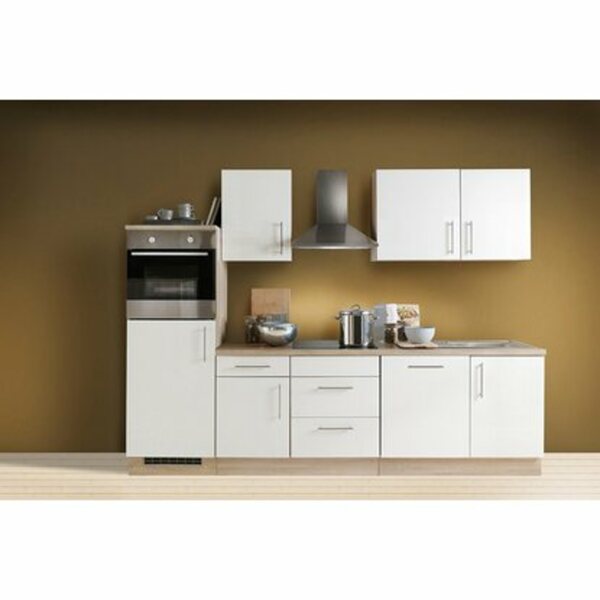 Bild 1 von Menke Küchenzeile Premium 280 cm Weiß Hochglanz-Sonoma Eiche Nachbildung