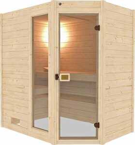 weka Sauna »Valida«, BxTxH: 189 x 139 x 203,5 cm, 38 mm, (Set) 5,4 kW-Ofen mit integrierter Steuerung