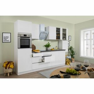 Respekta Küchenzeile GLRP320HWWM Grifflos 320 cm Weiß matt