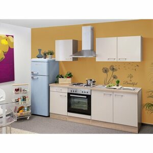 Flex-Well Exclusiv Küchenzeile Orlando 210 cm Kaschmir Glanz-Sonoma Eiche