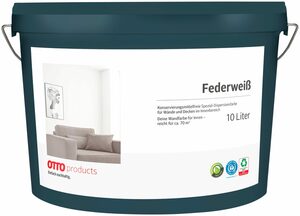 OTTO products Wand- und Deckenfarbe »Federweiß«, 10 Liter, für ca 70m²