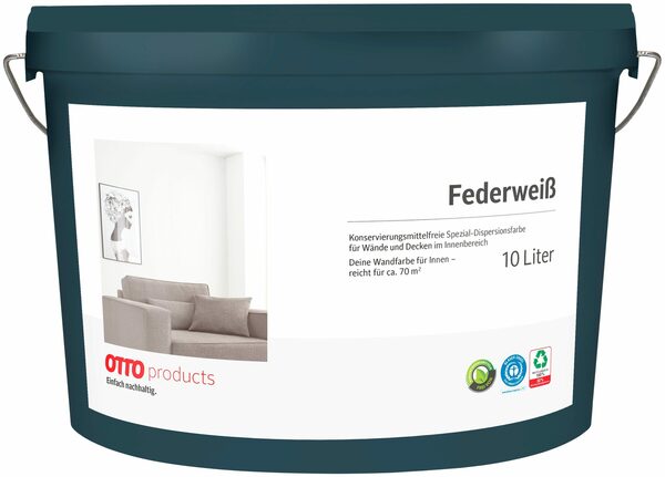 Bild 1 von OTTO products Wand- und Deckenfarbe »Federweiß«, 10 Liter, für ca 70m²