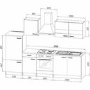 Bild 4 von Respekta Küchenzeile KB270ESGC 270 cm Grau-Eiche Sägerau Nachbildung Glänzend