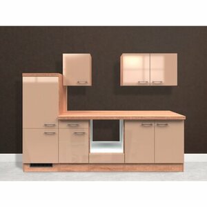 Flex-Well Exclusiv Küchenzeile Orlando 270 cm ohne E-Geräte Kaschmir Glanz