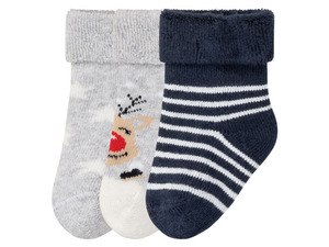 lupilu Baby Socken, 3 Paar, mit lustigem Weihnachtsmotiv