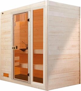 weka Sauna »Valida«, BxTxH: 189 x 139 x 203,5 cm, 38 mm, (Set) 7,5 kW Bio-Ofen mit digitaler Steuerung