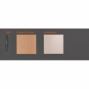 Flex-Well Classic Musterpaket Küchenzeile Nano Buche-Buche NB