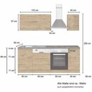 Bild 2 von Held Möbel Küchenzeile Sorrento 210 cm Wotaneiche-Grafit ohne E-Geräte
