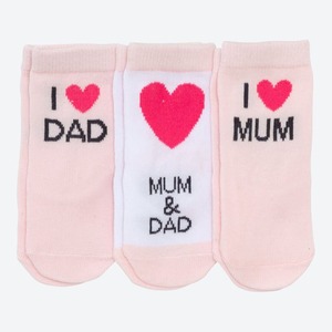 Baby-Mädchen-Socken mit tollem Spruch, 3er-Pack