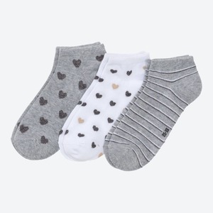 Damen-Sneaker-Socken mit Trend-Muster, 3er-Pack