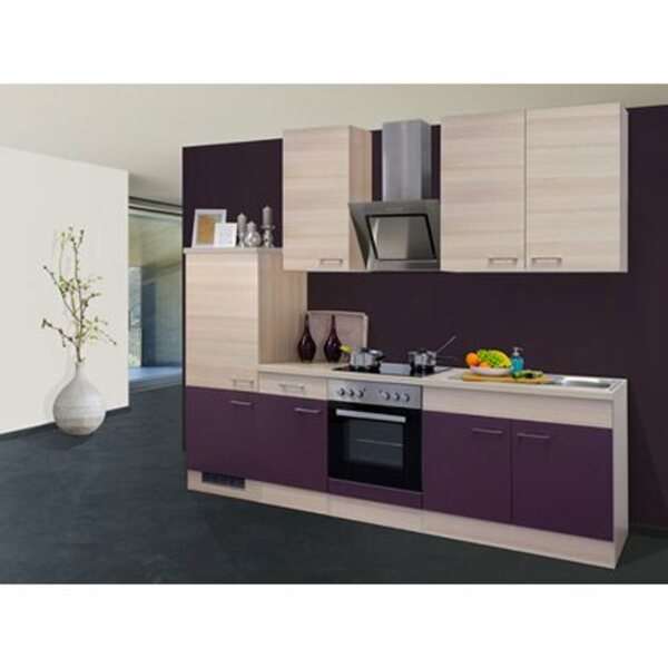 Bild 1 von Flex-Well Exclusiv Küchenzeile Focus 270 cm Akazie-Aubergine