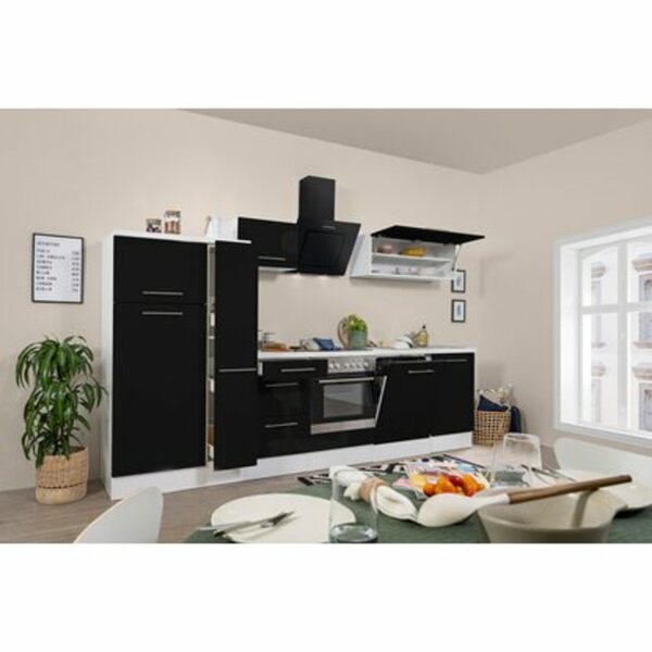 Bild 1 von Respekta Premium Küchenzeile 310 cm Schwarz Hochglanz-Weiß