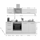 Bild 4 von Respekta Premium Küchenzeile 210 cm Weiß Hochglanz-Eiche Grau