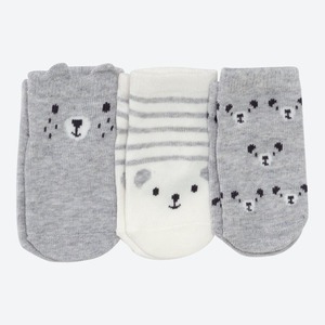 Baby-Socken mit Bären-Design, 3er-Pack