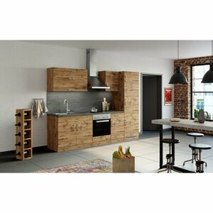 Held Möbel Küchenzeile Sorrento 270 cm Wotaneiche-Wotaneiche ohne E-Geräte